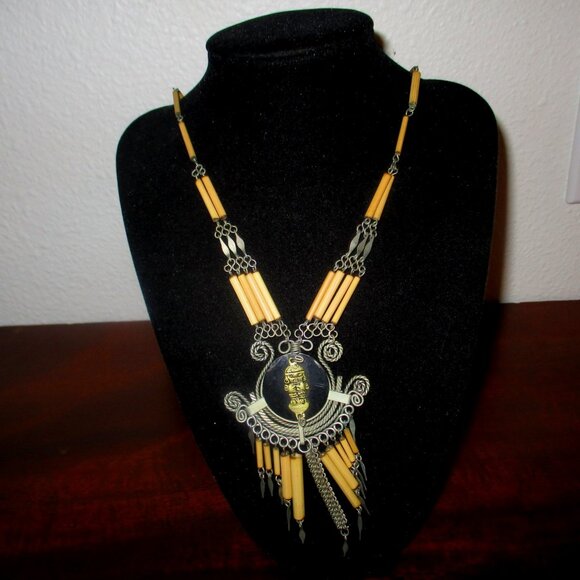 Handcrafted Necklace Bohemian Design - Picture 1 of 4